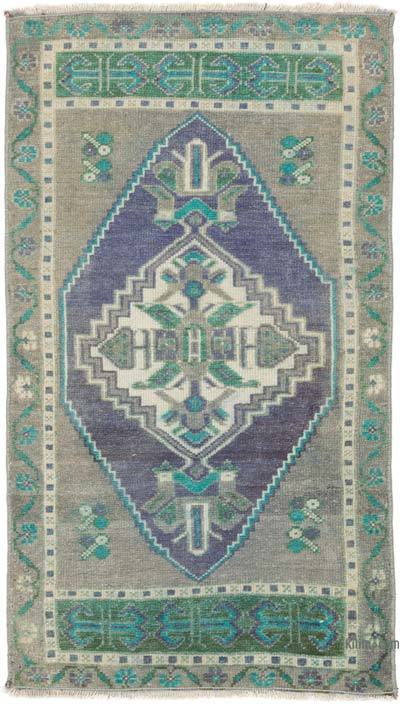 Alfombra Vintage Turca Anudada a Mano - 55 cm x 94 cm