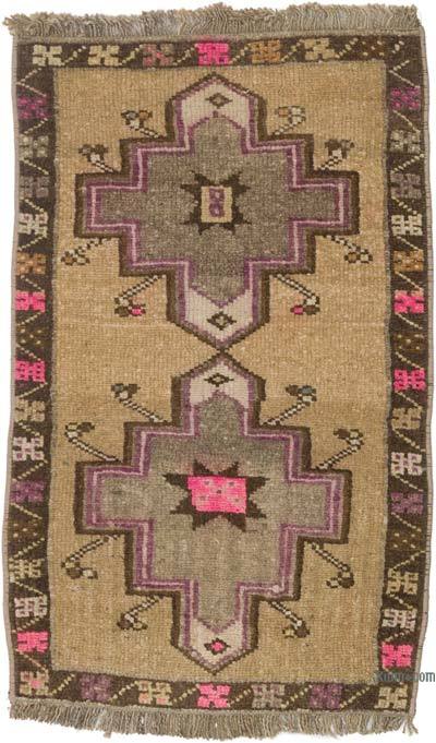 Vintage Turkish Hand-Knotted Rug - 1' 8" x 2' 8" (20" x 32")