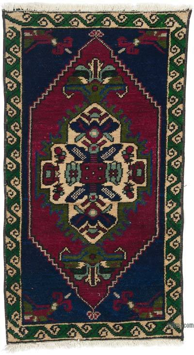 Vintage Turkish Hand-Knotted Rug - 1' 7" x 2' 9" (19" x 33")