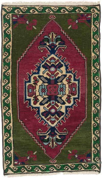 Alfombra Vintage Turca Anudada a Mano - 50 cm x 84 cm