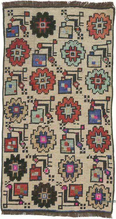 Vintage Turkish Hand-Knotted Rug - 1' 8" x 3'  (20" x 36")