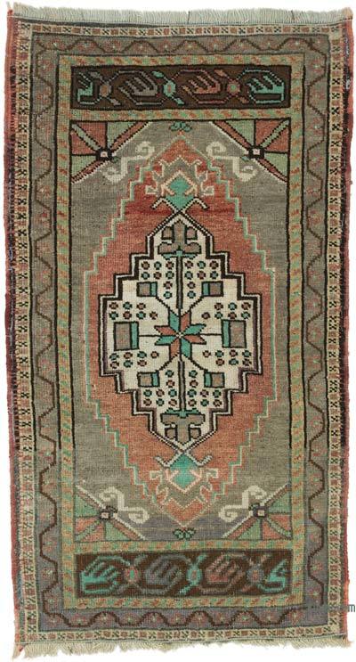 El Dokuma Vintage Halı - 55 cm x 100 cm