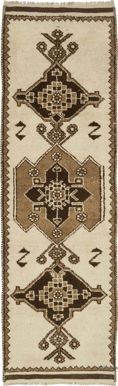 Bej, Kahverengi Vintage Anadolu Yolluk - 100 cm x 325 cm