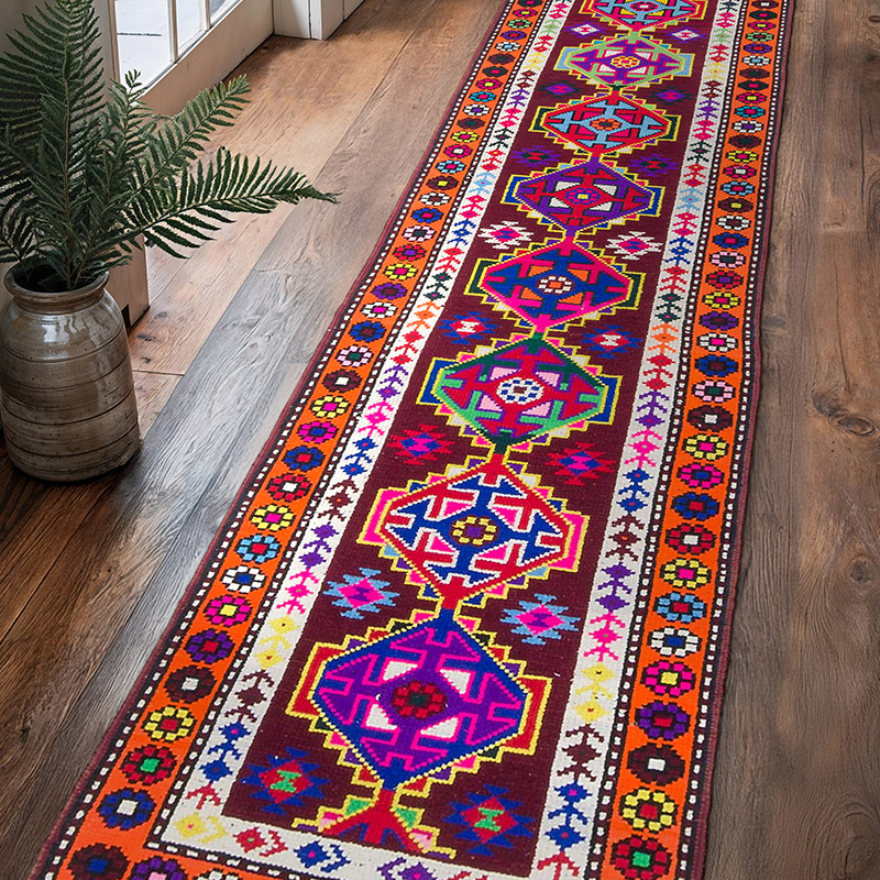 Alfombra Vintage de pasillo - 82 cm x 338 cm - K0057199