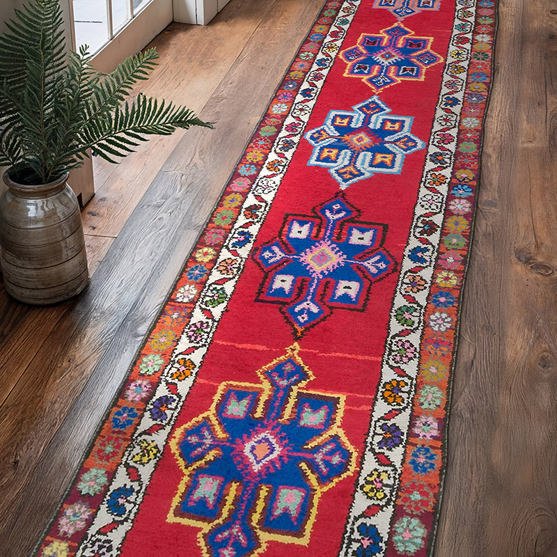 Alfombra Vintage de pasillo - 84 cm x 380 cm - K0057205