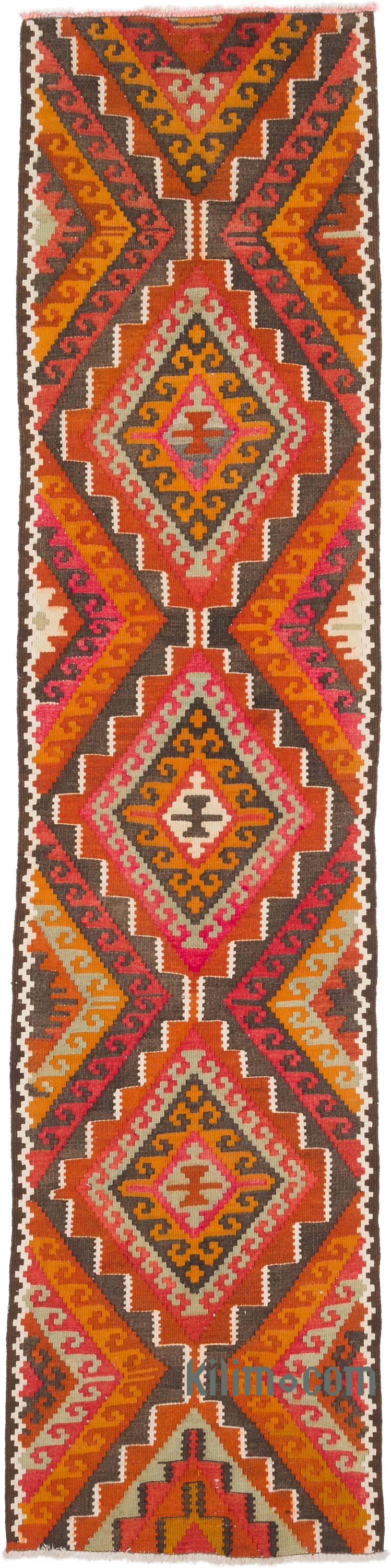 Mid-Century Turkish Diamond Kilim Runner Rug for sale at Pamono