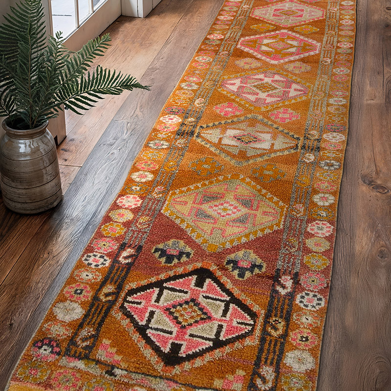 Vintage Tribal Runner Rug - 2' 10" x 11' 1" (34" x 133") - K0057261