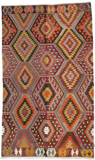 Multicolor Vintage Aydin Kilim Rug - 5' 7" x 9' 4" (67" x 112")