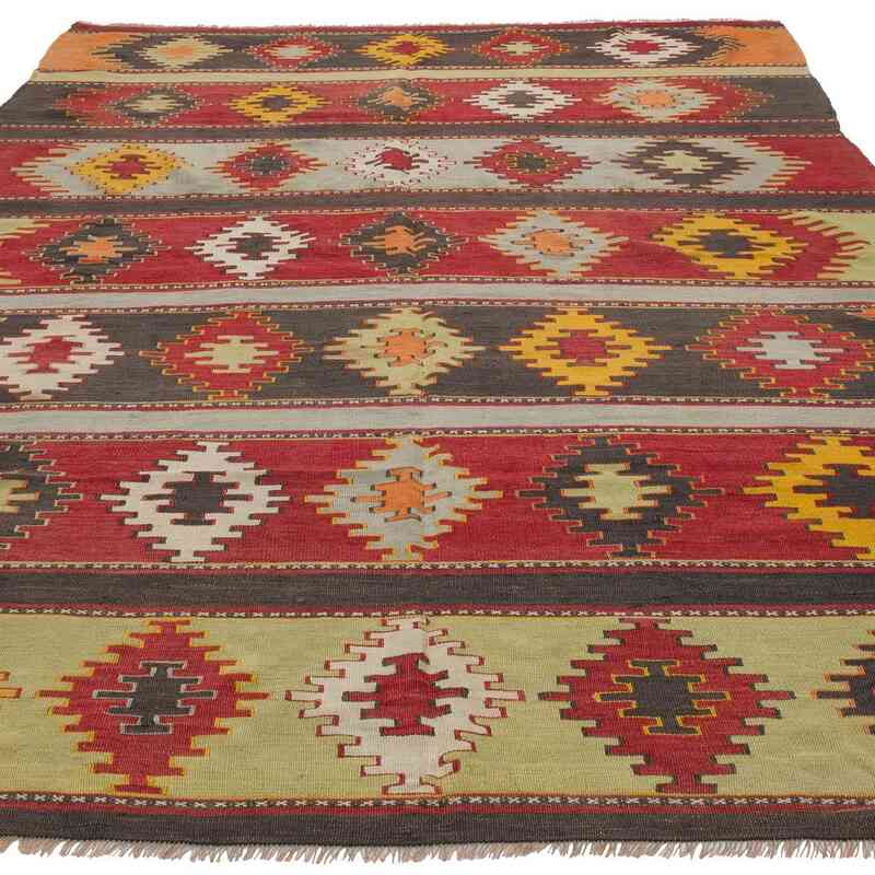 Multicolor Vintage Sivas Kilim Rug - 5' 11" x 8' 5" (71" x 101") - K0057304