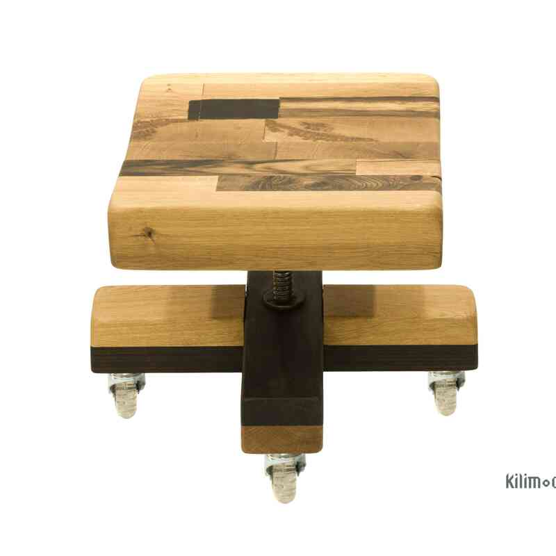 Swivel Wooden Stool - Unique, Handmade - K0057339