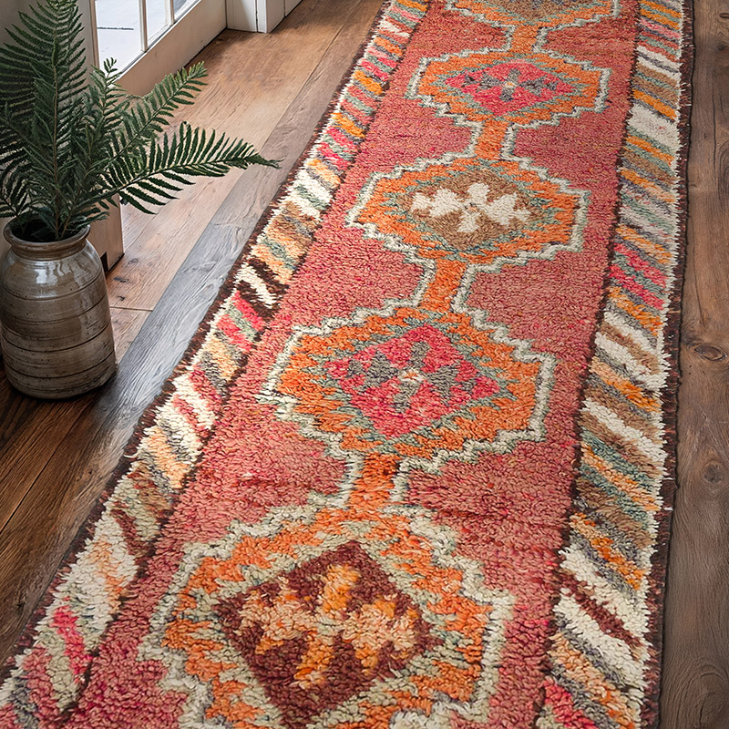 Vintage Tribal Runner Rug - 2' 11" x 10' 1" (35" x 121") - K0057370