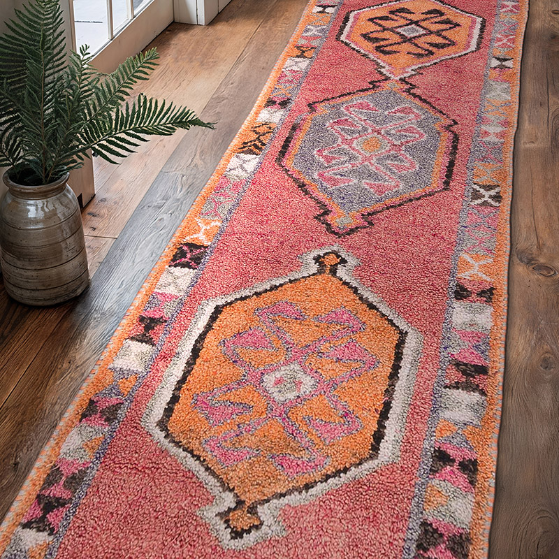 Alfombra Vintage de pasillo - 95 cm x 342 cm - K0057371