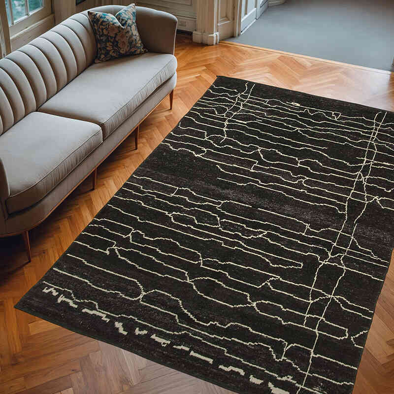 Alfombra "Tulu" de estilo marroquí anudada a mano - 190 cm x 276 cm - K0057481