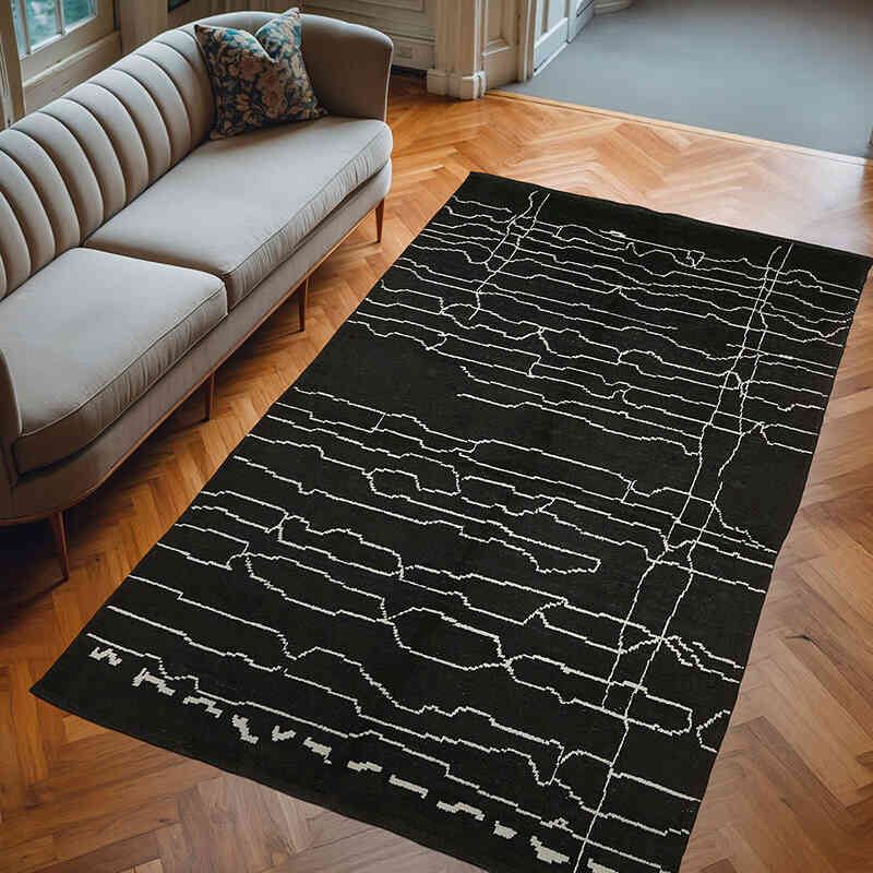 New Moroccan Style Hand-Knotted Tulu Rug - 6' 3" x 10' 2" (75" x 122") - K0057493