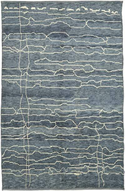 New Moroccan Style Hand-Knotted Tulu Rug - 6' 7" x 9' 10" (79" x 118")