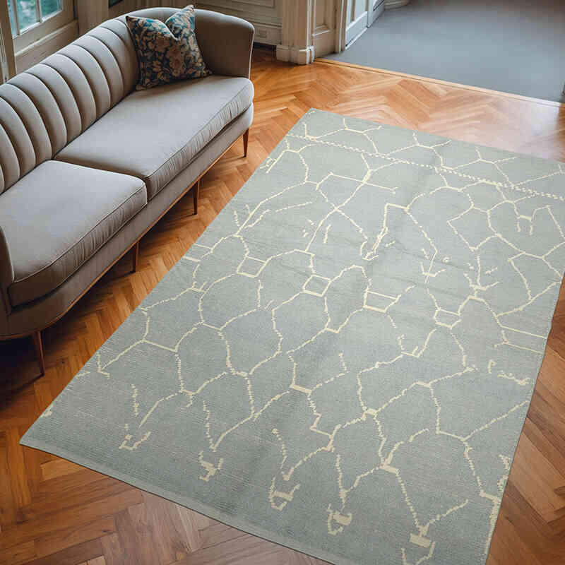 New Moroccan Style Hand-Knotted Tulu Rug - 6' 4" x 9' 4" (76" x 112") - K0057505