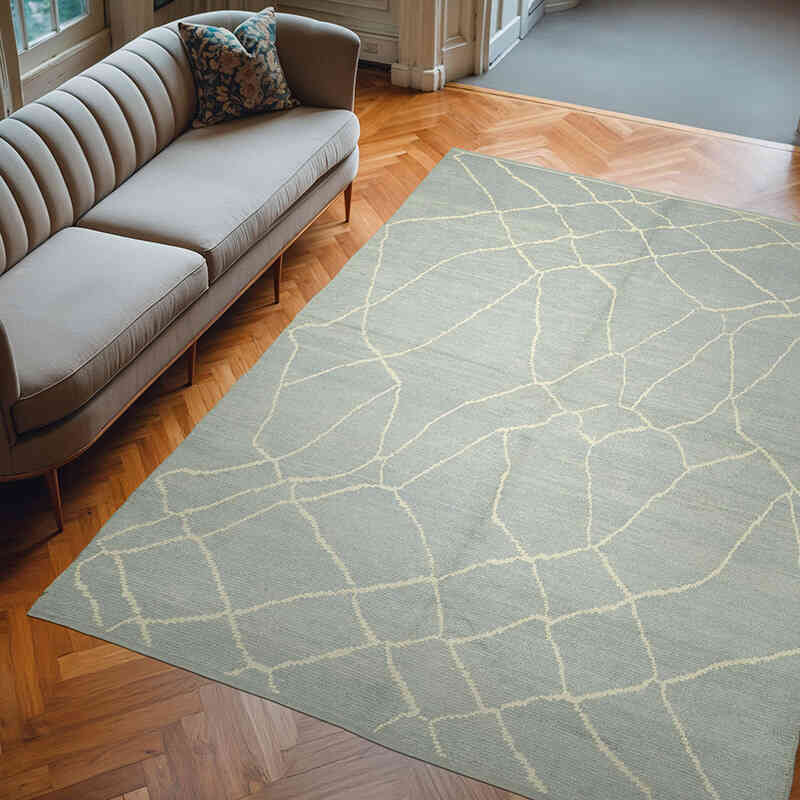 New Moroccan Style Hand-Knotted Tulu Rug - 7' 8" x 9' 11" (92" x 119") - K0057520