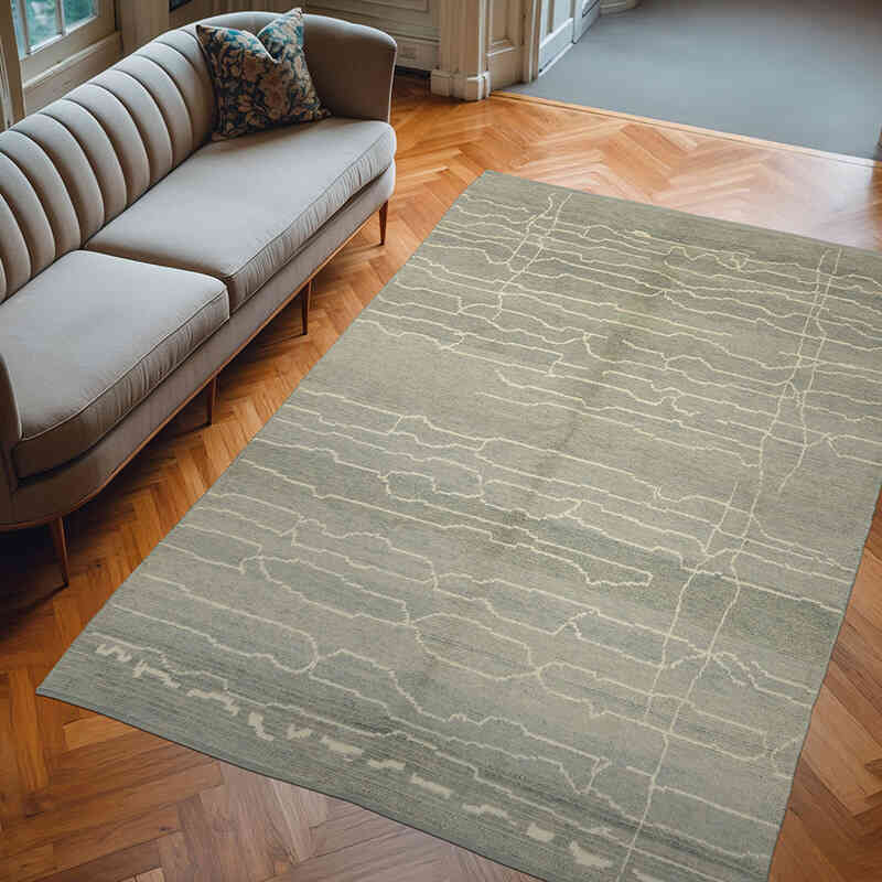 New Moroccan Style Hand-Knotted Tulu Rug - 6' 9" x 10'  (81" x 120") - K0057523