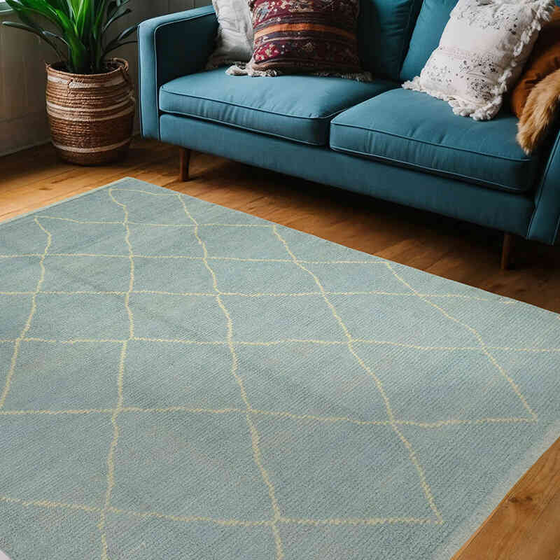 New Moroccan Style Hand-Knotted Tulu Rug - 5' 8" x 7' 3" (68" x 87") - K0057533