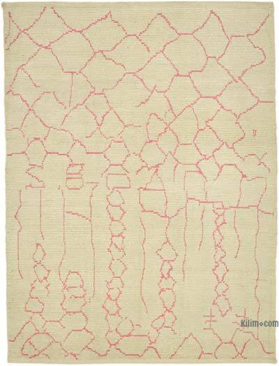 New Moroccan Style Hand-Knotted Tulu Rug - 5' 9" x 7' 8" (69" x 92")