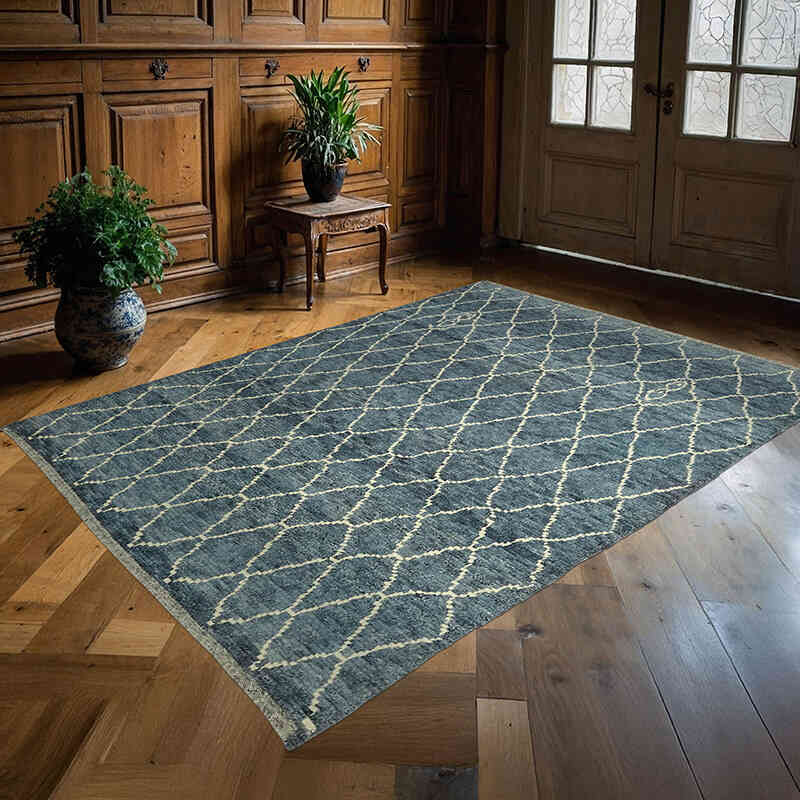 New Moroccan Style Hand-Knotted Tulu Rug - 5' 8" x 7' 5" (68" x 89") - K0057539