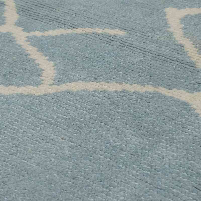 Azul claro Nueva alfombra de corredor de estilo marroquí - 90 cm x 436 cm - K0057557