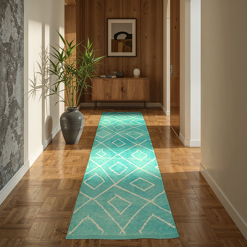 New Moroccan Style Hand-Knotted Tulu Runner - 3' 3" x 9' 9" (39" x 117") - K0057569