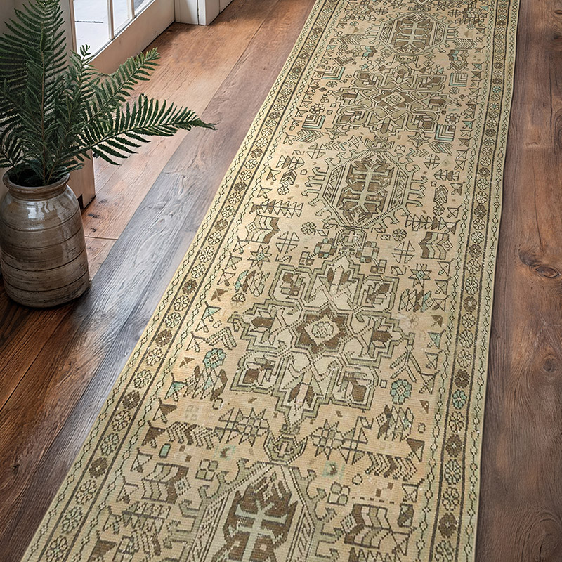 Corredora Anudada a Mano Oriental Vintage - 96 cm x 366 cm - K0057615