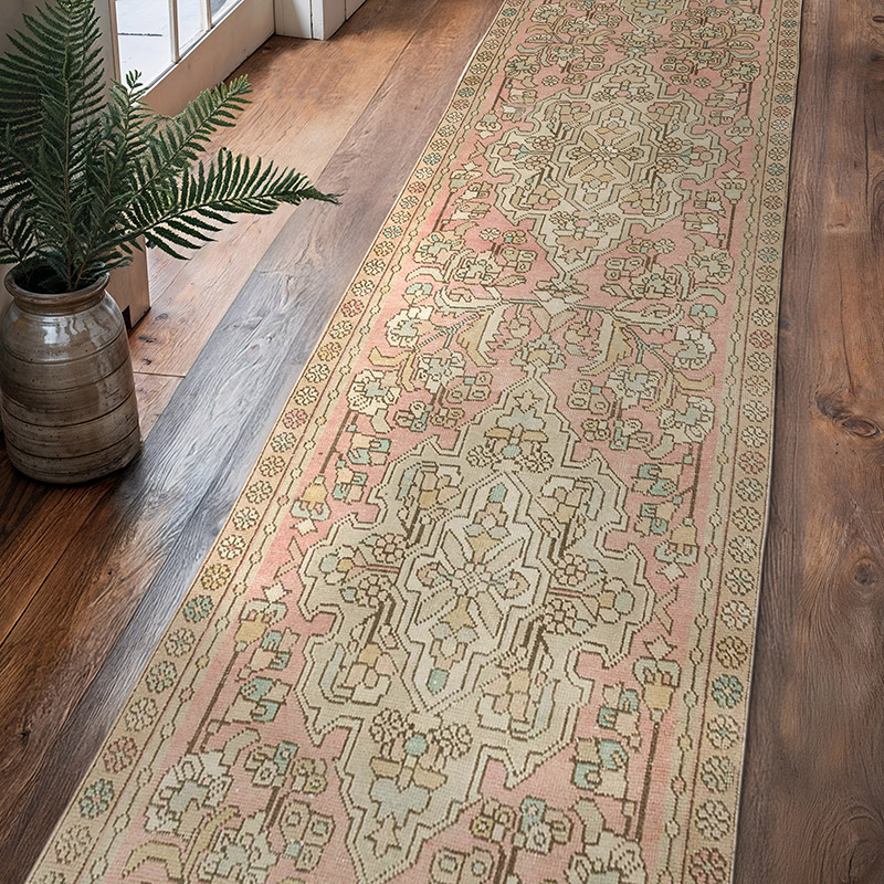 Corredora Anudada a Mano Oriental Vintage - 93 cm x 364 cm - K0057617