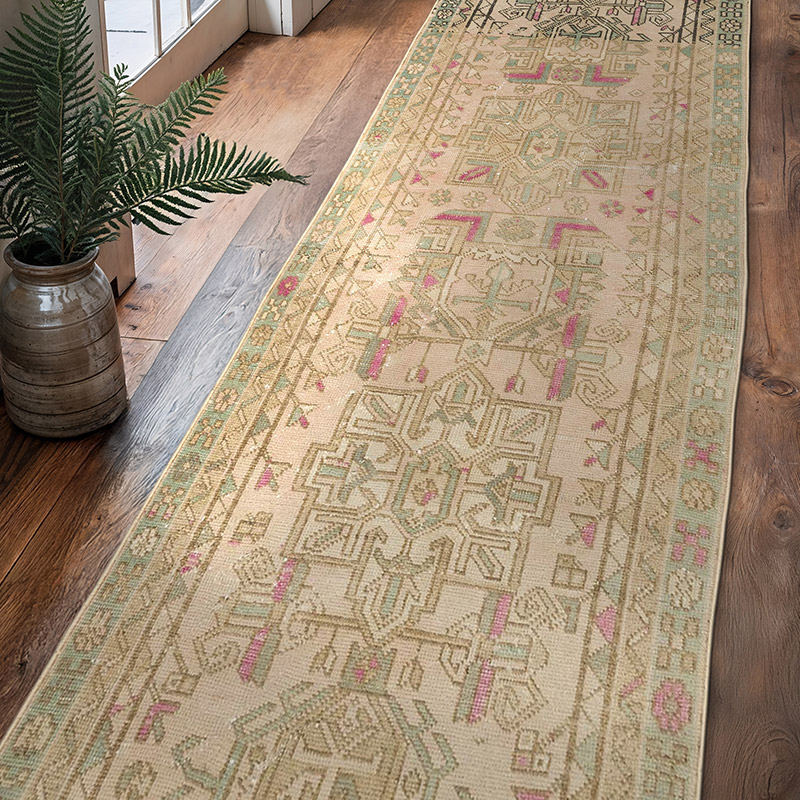 Vintage Oriental Hand-Knotted Runner - 3'  x 10' 4" (36" x 124") - K0057636