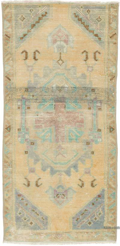 Vintage Turkish Hand-Knotted Rug - 1' 7" x 3' 3" (19" x 39")