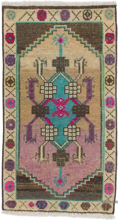 Vintage Turkish Hand-Knotted Rug - 1' 7" x 2' 10" (19" x 34")