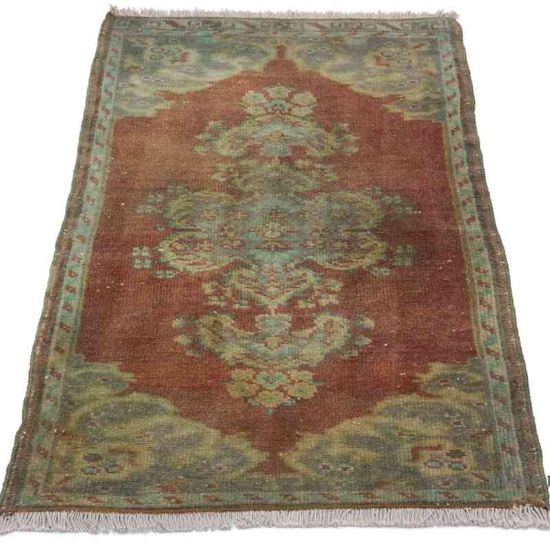 El Dokuma Vintage Halı - 54 cm x 95 cm - K0057706