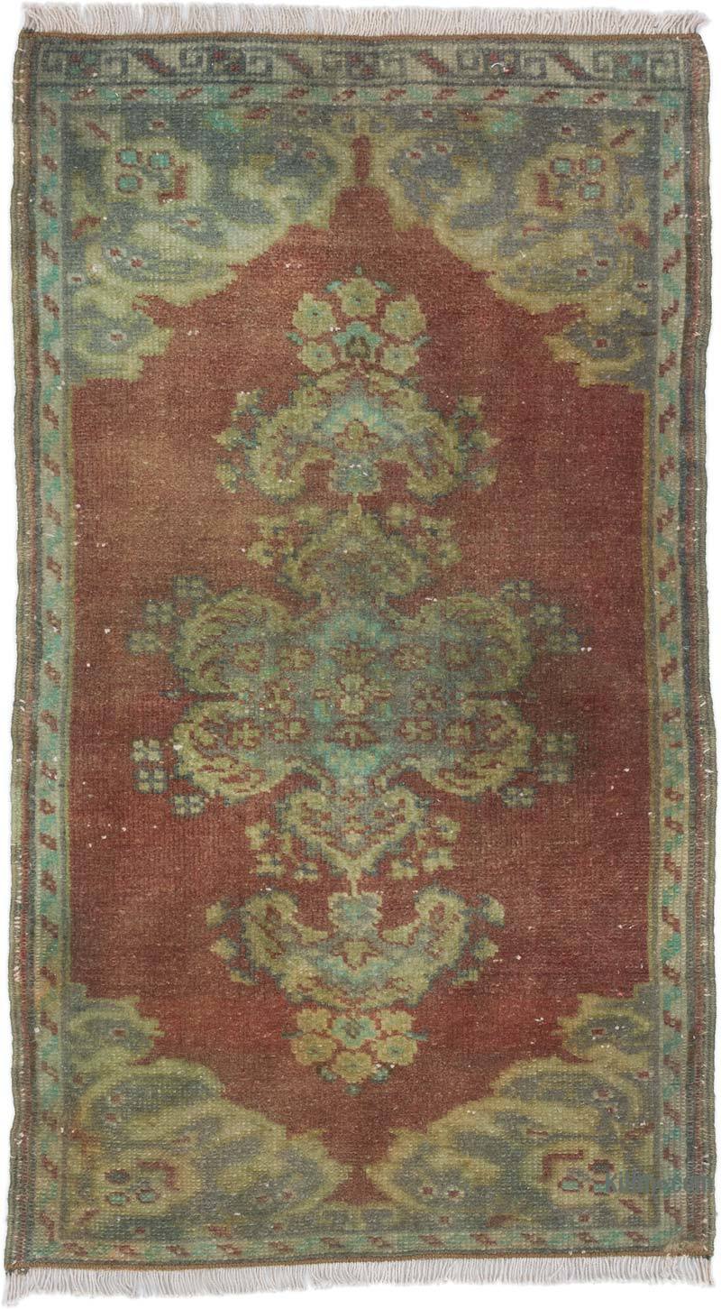 El Dokuma Vintage Halı - 54 cm x 95 cm - K0057706