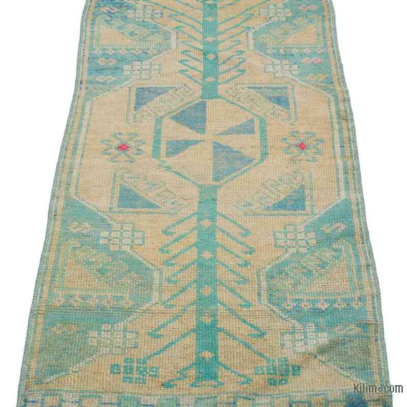 Alfombra Vintage Turca Anudada a Mano - 44 cm x 104 cm - K0057711