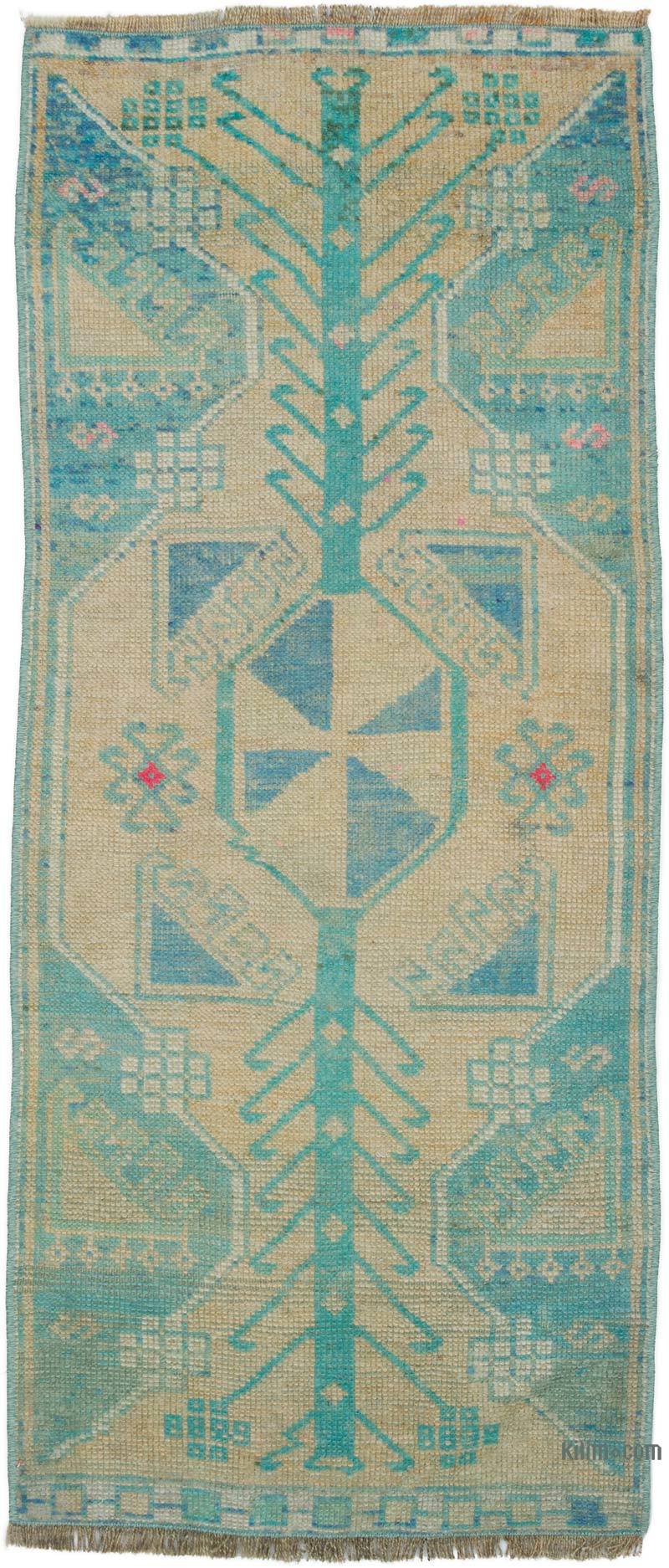 Alfombra Vintage Turca Anudada a Mano - 44 cm x 104 cm - K0057711