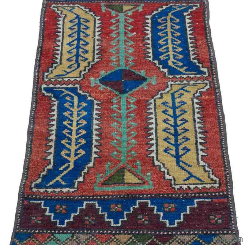 Alfombra Vintage Turca Anudada a Mano - 42 cm x 92 cm - K0057732