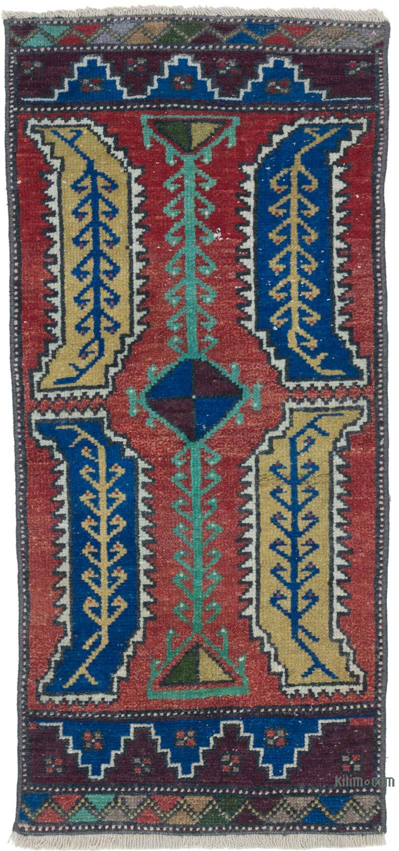 Alfombra Vintage Turca Anudada a Mano - 42 cm x 92 cm - K0057732