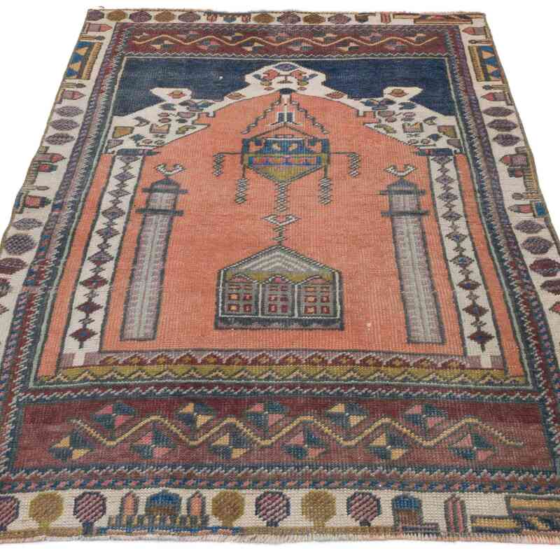 Alfombra Vintage Turca Anudada a Mano - 86 cm x 132 cm - K0057764