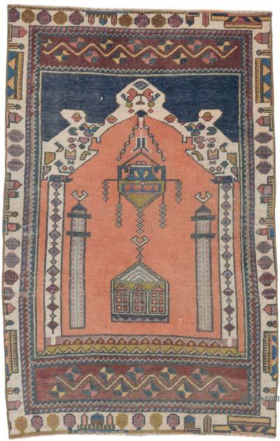 Vintage Turkish Hand-Knotted Rug - 2' 10" x 4' 4" (34" x 52")