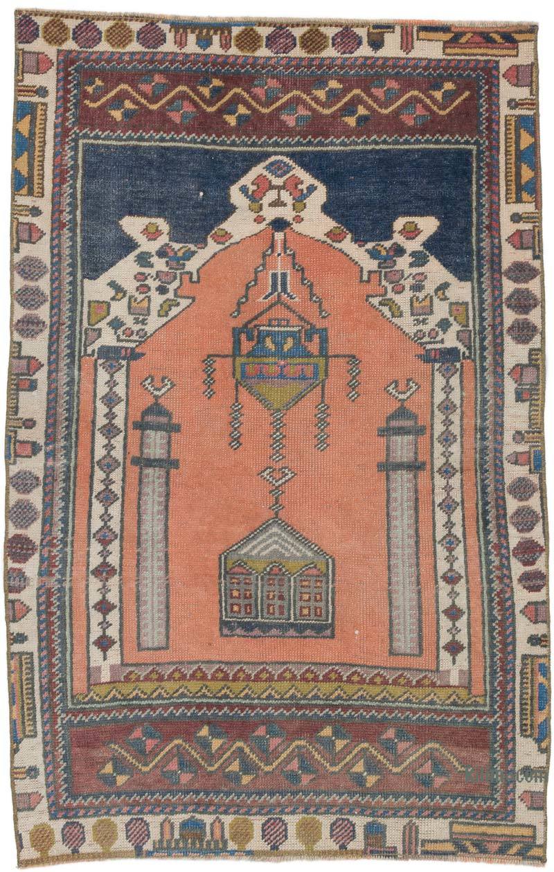 Alfombra Vintage Turca Anudada a Mano - 86 cm x 132 cm - K0057764