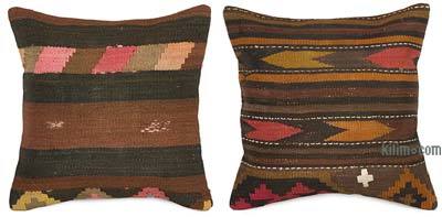 Kilim Pillow Covers - 1' 6" x 1' 6" (18" x 18")