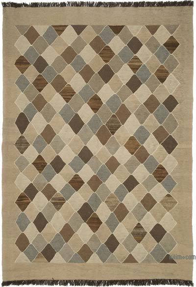 Marrón Nueva Alfombra Turca Kilim - 171 cm x 247 cm