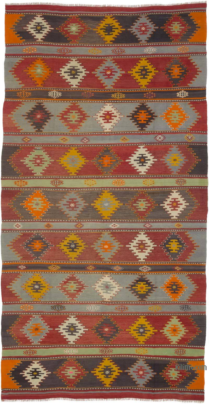 Multicolor Vintage Sivas Kilim Rug - 5' 4" x 10' 2" (64" x 122") - K0058131
