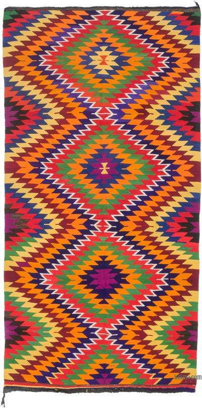 Çok Renkli Vintage Manisa Kilim - 174 cm x 337 cm
