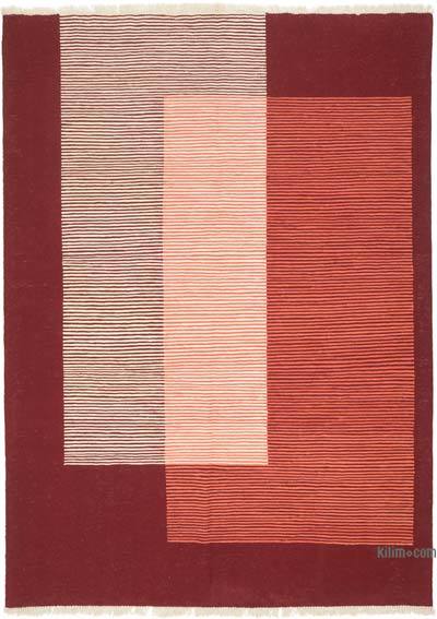 Red New Handwoven Turkish Kilim Rug - 6'  x 8' 3" (72" x 99")