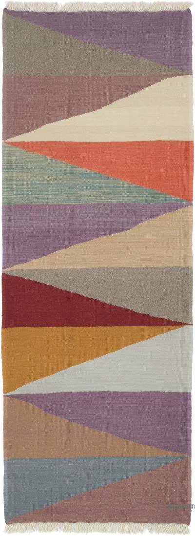 Multicolor Corredor Nueva Alfombra Turca Kilim - 88 cm x 236 cm