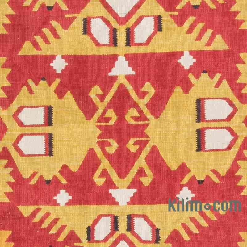 Rojo, Amarillo Corredor Nueva Alfombra Turca Kilim - 85 cm x 298 cm - K0058154