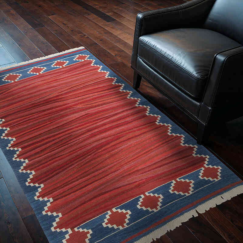 New Handwoven Turkish Kilim Rug - 4'  x 6' 1" (48" x 73") - K0058158