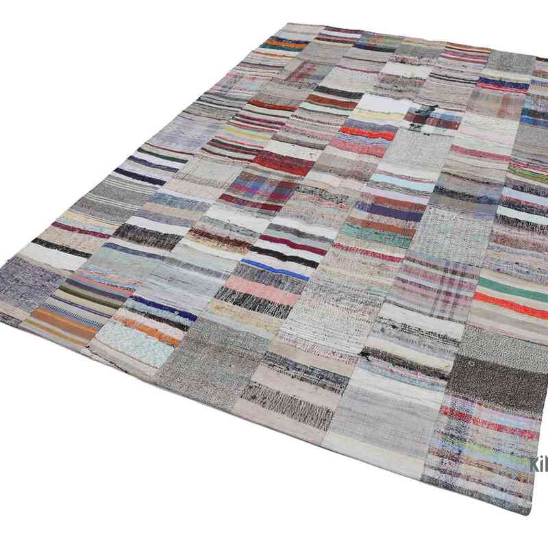 Multicolor Patchwork Kilim Rug - 6' 7" x 9' 11" (79" x 119") - K0058202